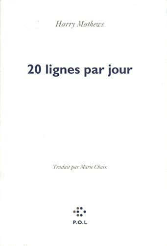 20 LIGNES PAR JOUR, de Mathews | portada del libro