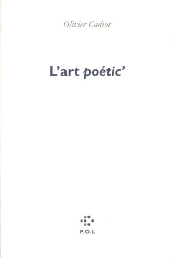 ART POETIC', de Olivier Cadiot | portada del libro