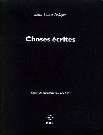 CHOSES ECRITES, de Schefer | portada del libro
