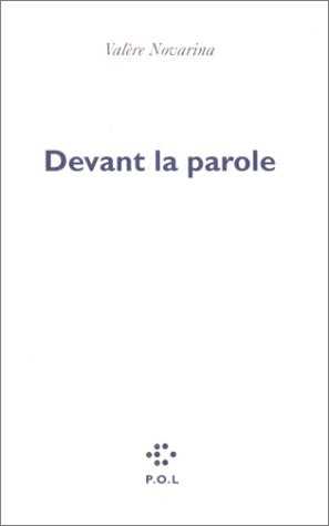 DEVANT LA PAROLE, de Novarina | portada del libro