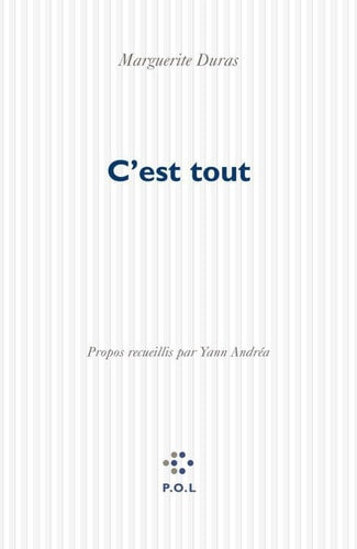 C'EST TOUT, de Marguerite Duras | portada del libro
