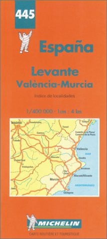 GUIA LEVANTE VALENCIA MURCIA MAPA MICHELIN 445 | portada del libro