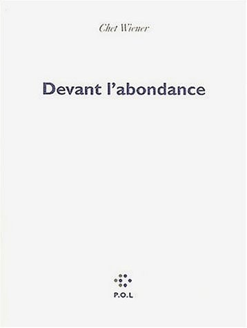 DEVANT L'ABONDANCE, de Chet Wiener | portada del libro