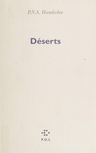DESERTS, de P. N. A. Handschin | portada del libro