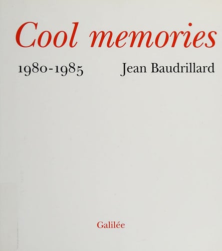 COOL MEMORIES 3 - FRAGMENTS, de BAUDRILLARD J | portada del libro