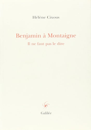 BENJAMIN A MONTAIGNE, de CIXOUS HELENE | portada del libro