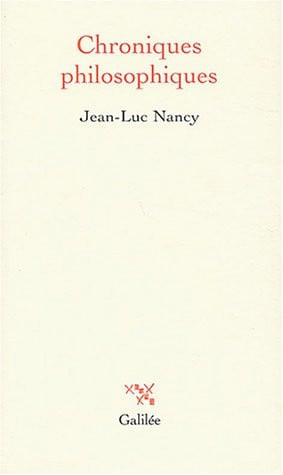 CHRONIQUES PHILOSOPHIQUES, de NANCY J L | portada del libro