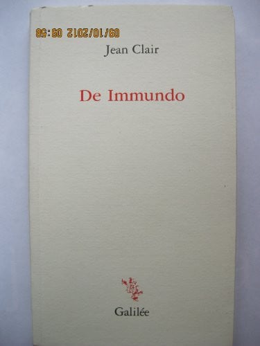 DE IMMUNDO, de CLAIR JEAN | portada del libro