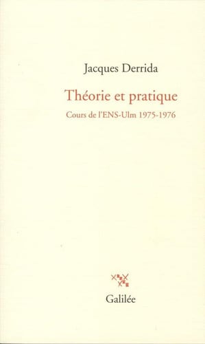 THEORIE ET PRATIQUE, de DERRIDA JACQUES | portada del libro