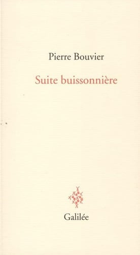SUITE BUISSONNIERE, de BOUVIER PIERRE | portada del libro