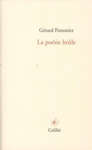 LA POESIE BRÛLE, de Gérard Pommier | portada del libro