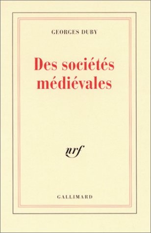 DES SOCIETES MEDIEVALES, de Duby | portada del libro