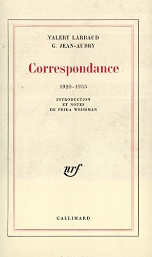 CORRESPONDANCE, de Valery Larbaud | portada del libro