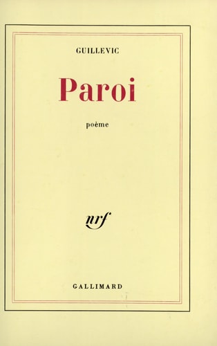 PAROI, de Guillevic | portada del libro