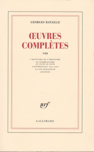 OEUVRES COMPLETES T8, de Bataille | portada del libro