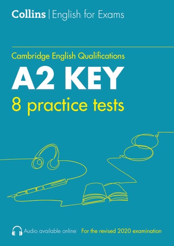 COLLINS PRACTICE TESTS FOR A2 KEY, de Sarah Jane Lewis | portada del libro