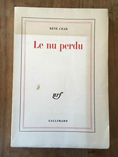 LE NU PERDU, de René Char | portada del libro