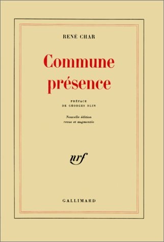 COMMUNE PRESENCE, de René Char | portada del libro