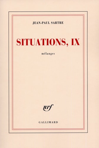 SITUATIONS T9, de Jean-Paul Sartre | portada del libro