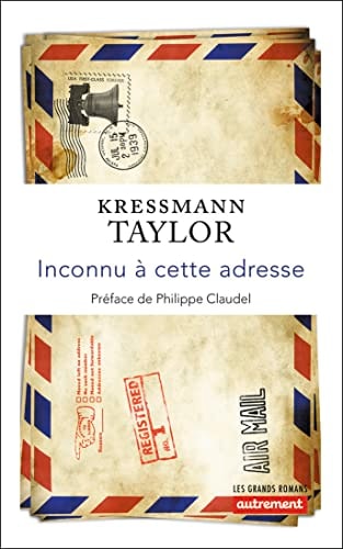 INCONNU A CETTE ADRESSE, de Kressmann Taylor | portada del libro