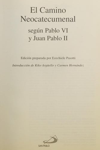 El camino neocatecumenal, de PASOTTI | portada del libro