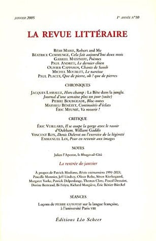A REVUE LITTERAIRE N°10, de Rémi Marie | portada del libro