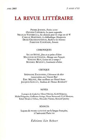 A REVUE LITTERAIRE N°13, de Pierre Jourde | portada del libro