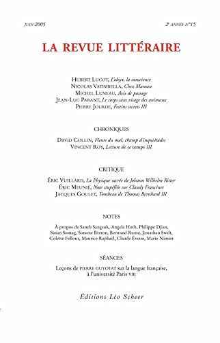A REVUE LITTERAIRE N°15, de Hubert Lucot | portada del libro