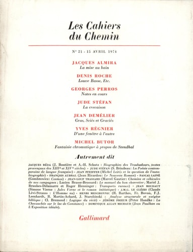 LES CAHIERS DU CHEMIN 21 15 AVRIL 1974, de Collectifs | portada del libro