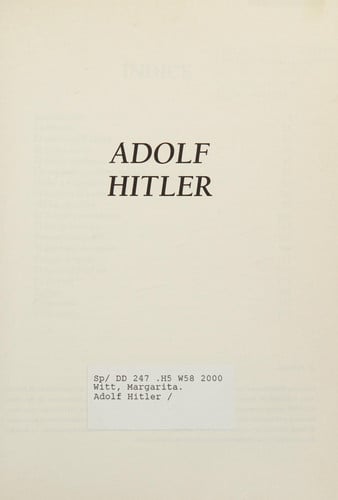 Adolf Hitler, de SZPUNBERG | portada del libro