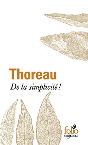 DE LA SIMPLICITE, de Henry David Thoreau | portada del libro
