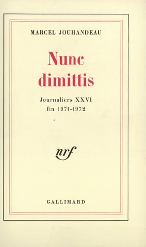 NUNC DIMITTIS, de Marcel Jouhandeau | portada del libro