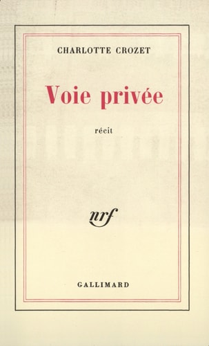 VOIE PRIVEE, de Crozet | portada del libro