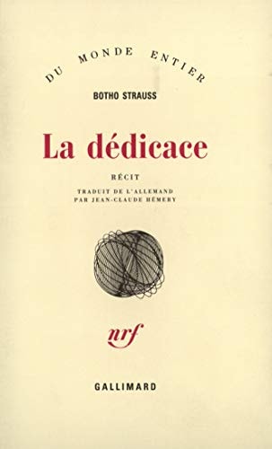LA DEDICACE, de Botho Strauss | portada del libro