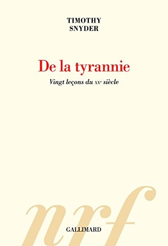 DE LA TYRANNIE, de Timothy Snyder | portada del libro