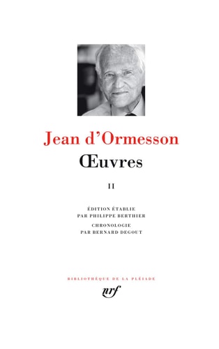 Ouvres, de Jean d' Ormesson | portada del libro