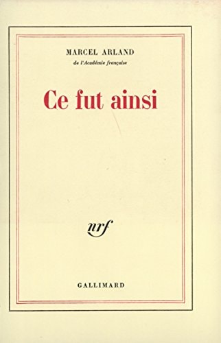 CE FUT AINSI, de Arland | portada del libro
