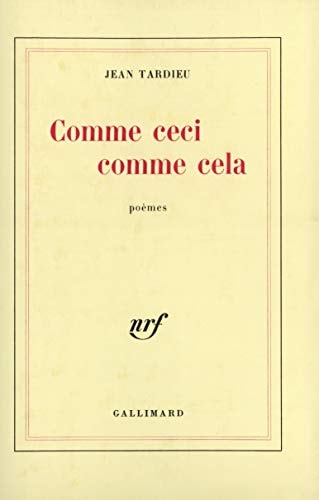 COMME CECI COMME CELA, de Jean Tardieu | portada del libro