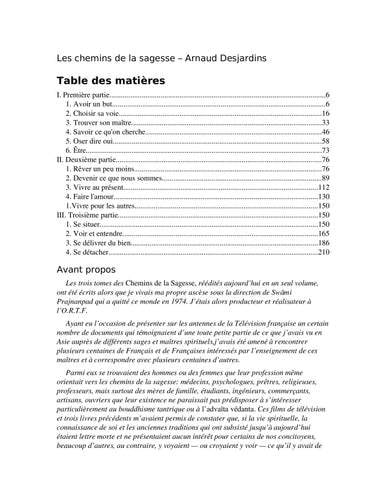 LES CHEMINS DE LA SAGESSE T1 ET T2, de Arnaud Desjardins | portada del libro