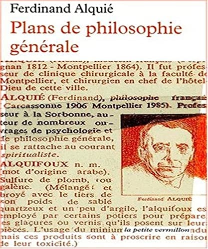 PLANS DE PHILOSOPHIE GENERALE, de Ferdinand Alquié | portada del libro