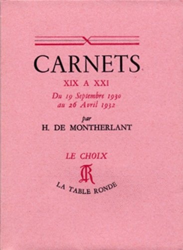 CARNETS 1930 1932 MONT, de Montherlant | portada del libro