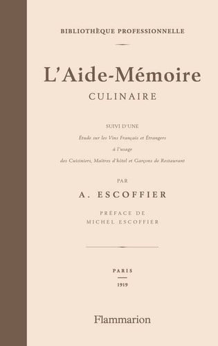'AIDE MEMOIRE CULINAIRE, de ESCOFFIER AUGUSTE | portada del libro