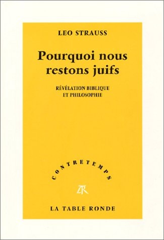 POURQUOI NOUS RESTONS JUIFS, de Leo Strauss | portada del libro