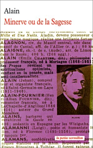 MINERVE OU DE LA SAGESSE, de Alain | portada del libro