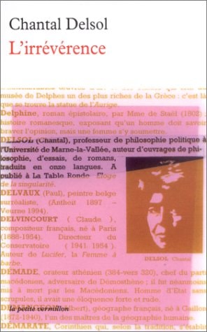 IRREVERENCE, de Chantal Delsol | portada del libro