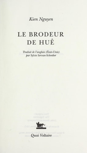 LE BRODEUR DE HUE, de Kien Nguyen | portada del libro