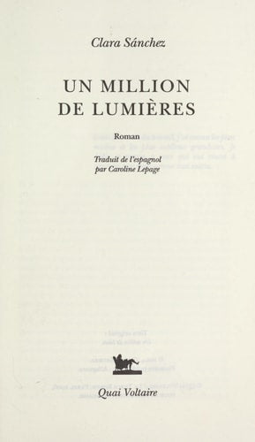 UN MILLION DE LUMIERES, de Clara Sánchez | portada del libro