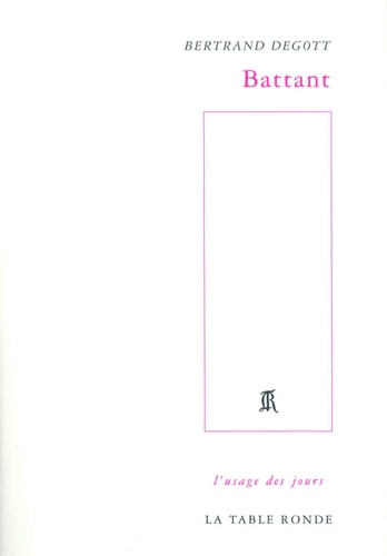 BATTANT, de Bertrand Degott | portada del libro