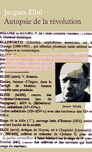 AUTOPSIE DE LA REVOLUTION, de Jacques Ellul | portada del libro