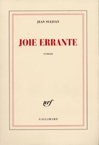 JOIE ERRANTE, de Jean Sulivan | portada del libro